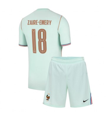 Frankrig Warren Zaire-Emery #18 Udebanetrøje Børn VM 2026 Kortærmet (+ Korte bukser)